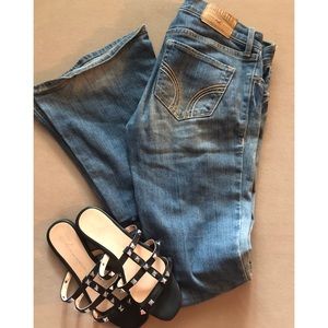 Hollister stretch wide leg jeans